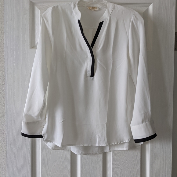 White long sleeve work blouse S - Picture 1 of 4